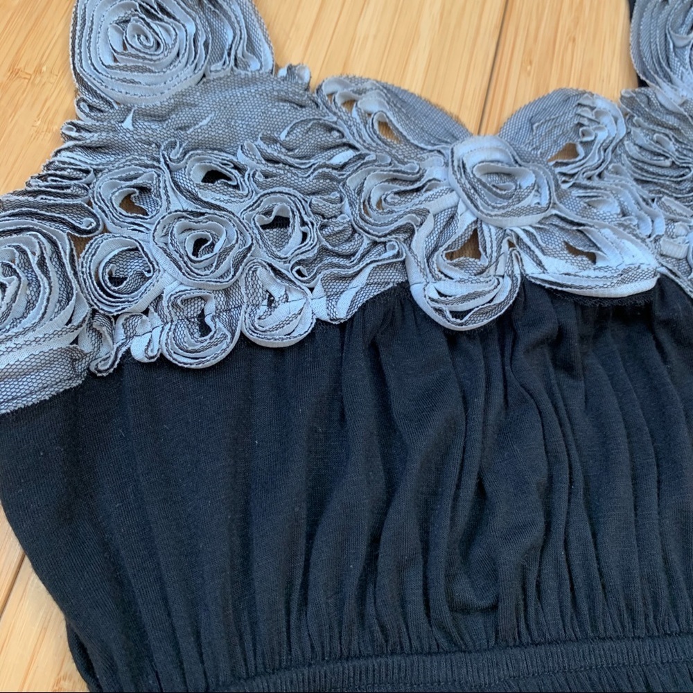 A’reve Black Floral Embellished Dress, M. - Picture 4 of 6